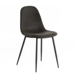 Kunstleder Schalenstuhl in Anthrazit - Mocart (4er Set)