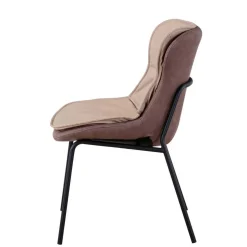 Kunstleder Stuhl in Beige und Hellbraun - Buhama