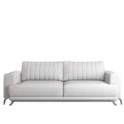 Kunstleder-Schlafsofa in Weiß - Filax