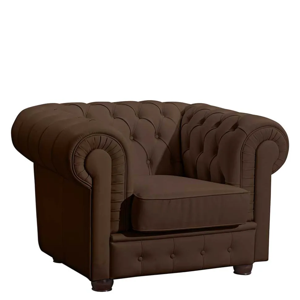 Kunstledersessel im Chesterfield Look - Cementa