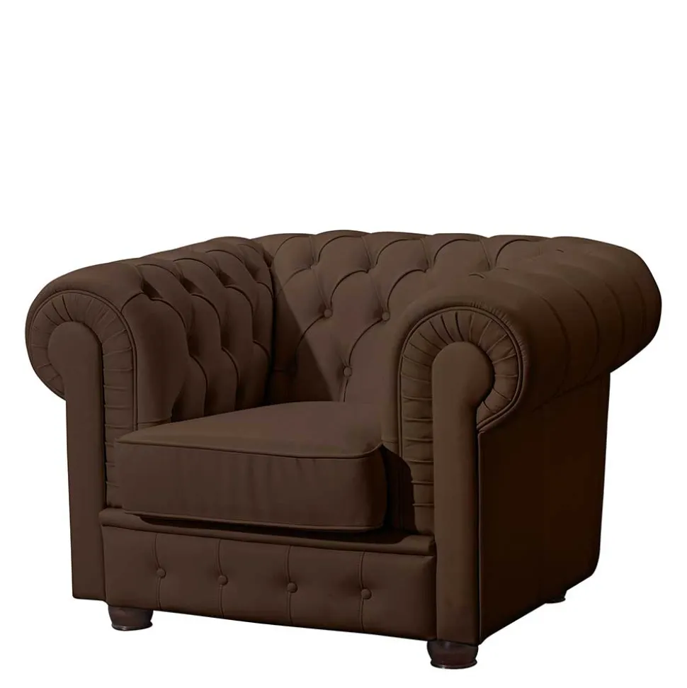 Kunstledersessel im Chesterfield Look - Cementa