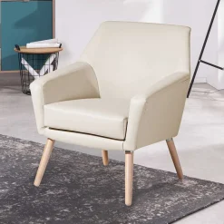 Kunstledersessel in Beige - Dave