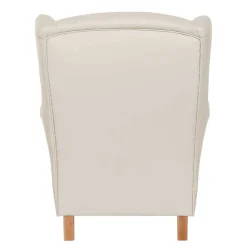 Kunstledersessel in Beige mit Buche Natur - Charleen