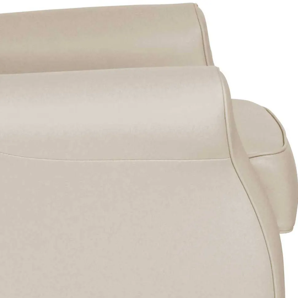 Kunstledersessel in Beige mit Buche Natur - Charleen