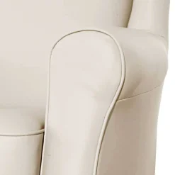 Kunstledersessel in Beige mit Buche Natur - Charleen