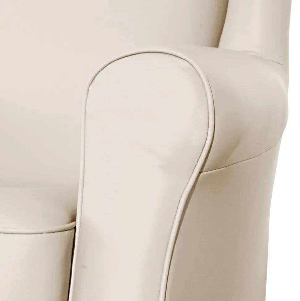 Kunstledersessel in Beige mit Buche Natur - Charleen