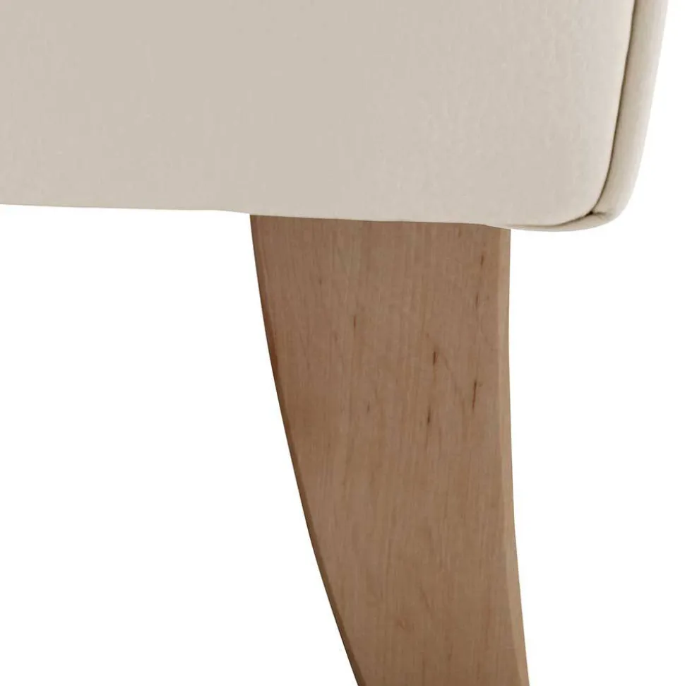 Kunstledersessel in Beige mit Buche Natur - Charleen