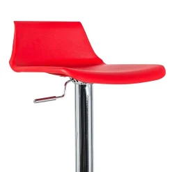 Kunststoff Barhocker in Rot Pression mit Gestell Chrom