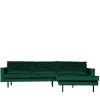 L Form Sofa Rundecke in Grün Samt - Distroit