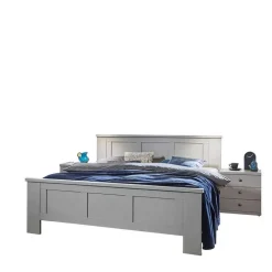 Landhaus Doppelbett in Hellgrau - Ridonna