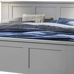Landhaus Doppelbett in Hellgrau - Ridonna