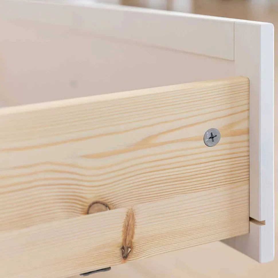 Landhaus Highboard in Weiß & Kiefer Natur - Saluts
