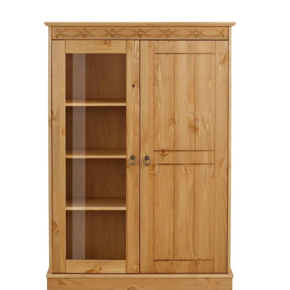 Landhaus Highboard Vitrine aus Kiefer - Goro