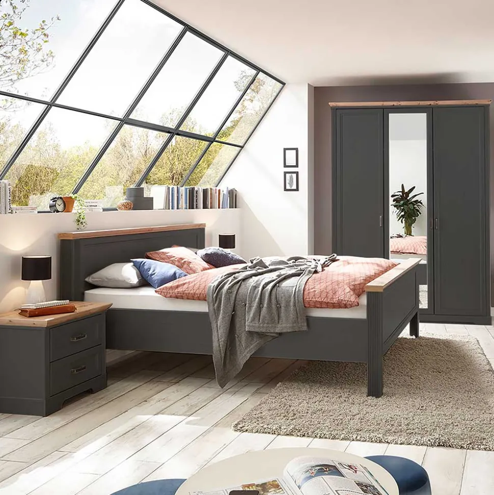 Landhaus Kleiderschrank mit Spiegel - Zenuvra