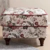 Landhaus Polsterhocker mit Vintage Blumen Muster - Baonga