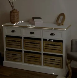 Landhaus Sideboard Calavon mit Körben