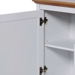 Landhaus Sideboard in Weiß und Eiche - Smaly
