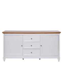 Landhaus Sideboard in Weiß und Eiche - Smaly