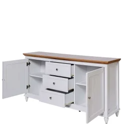 Landhaus Sideboard in Weiß und Eiche - Smaly
