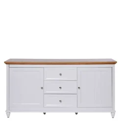 Landhaus Sideboard in Weiß und Eiche - Smaly