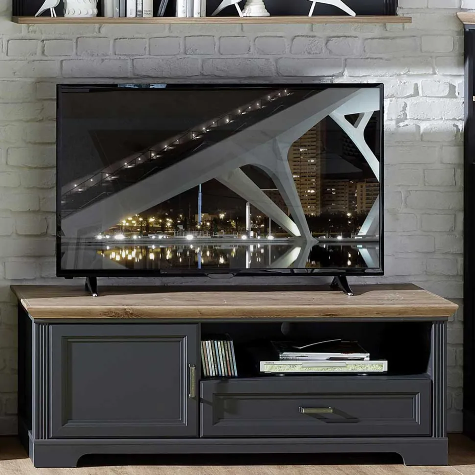 Landhaus TV Board in Grau - Thumbs