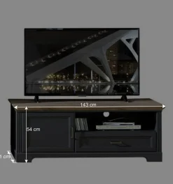 Landhaus TV Board in Grau - Thumbs