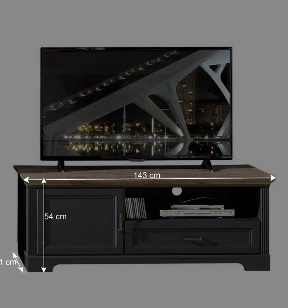 Landhaus TV Board in Grau - Thumbs