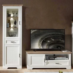 Landhaus Vitrine & TV Board - Sinolita (zweiteilig)