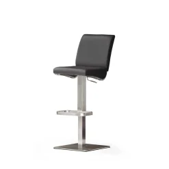 Leder Barhocker Copa in Schwarz