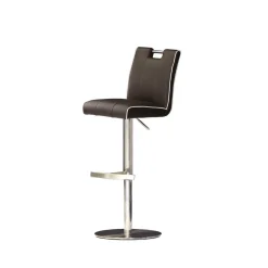 Leder Barhocker Djana in Dunkelbraun