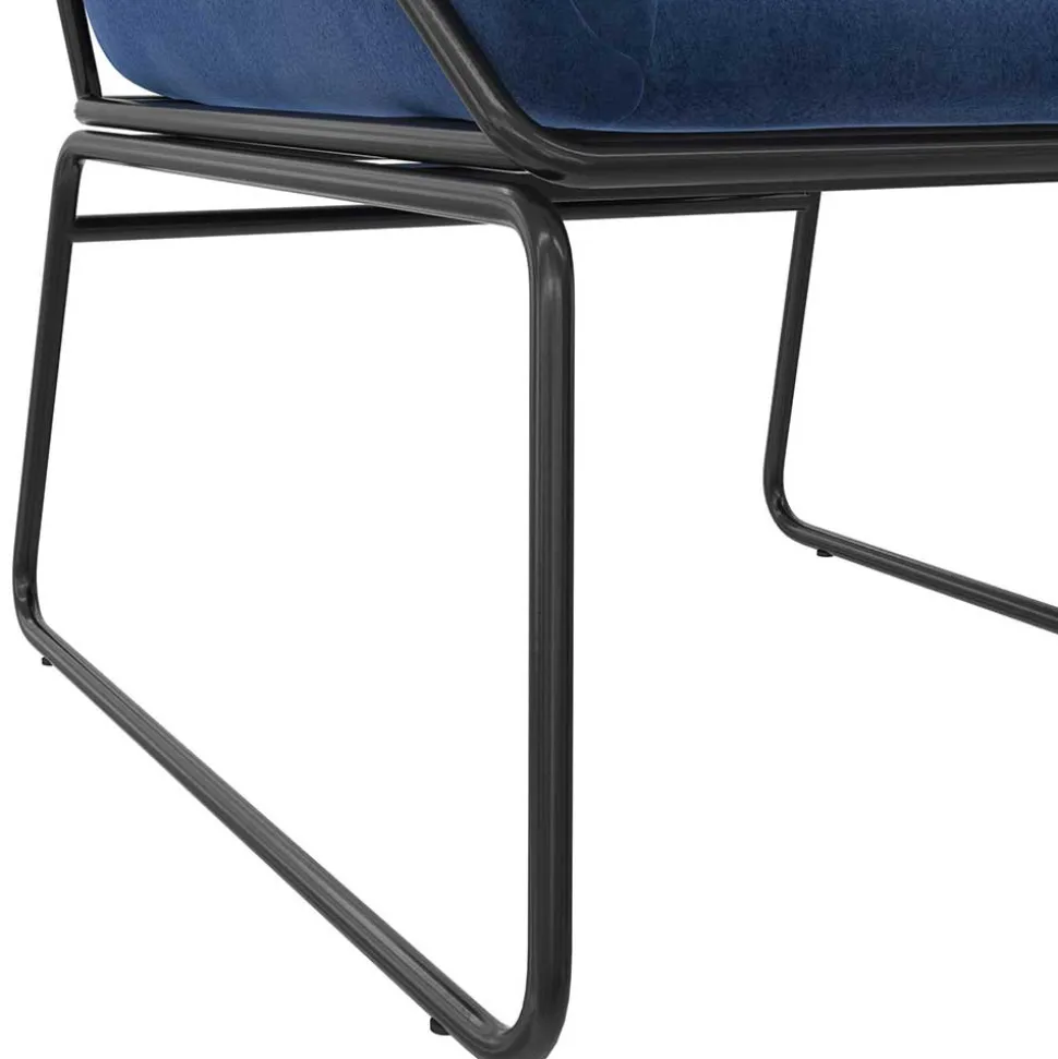 Loft Designsessel in Blau Samt - Circlefun