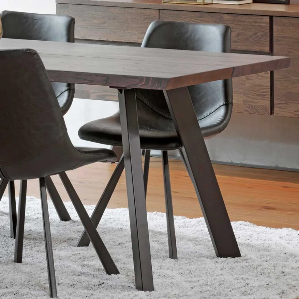Loft Sitzgruppe für 6 Personen Namac mit Tisch in Eiche Rauchfarben (siebenteilig)