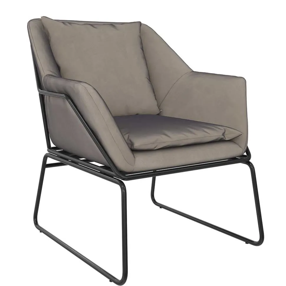 Loft Style Sessel in Grau Samt - Maric