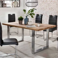Loft Tisch Nestore aus Eiche und Edelstahl