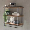 Loft Wandregal aus Teak Holz & Metall - Teako