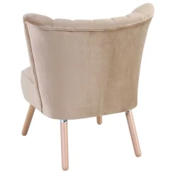 Loungesessel in Beige und Buche Natur - Lianzo