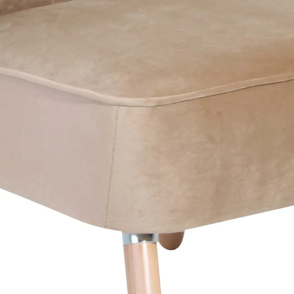 Loungesessel in Beige und Buche Natur - Lianzo