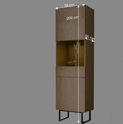 Lowboard und Vitrine Set - Jaskin (zweiteilig)