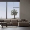 L-Sofa aus Stoff in Beigegrau - Babro