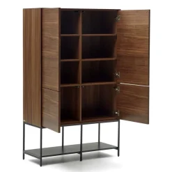 Luftiges Highboard in Nussbaumfarben - Milena