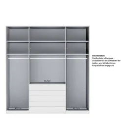 1,98m Kombi-Kleiderschrank mit Glasfront - Pascan