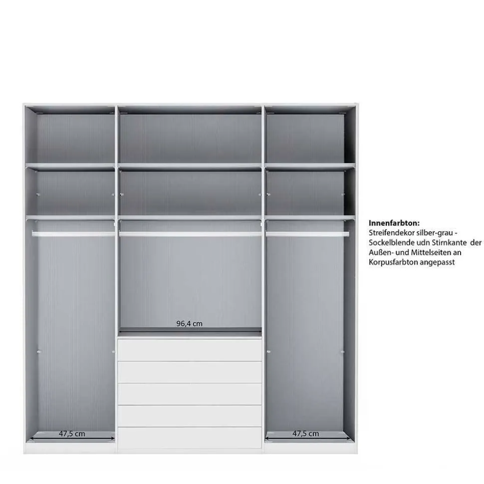 1,98m Kombi-Kleiderschrank mit Glasfront - Pascan