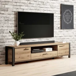 2,1m TV Board mit Schublade & 2 Türen & Fach - Zavorra