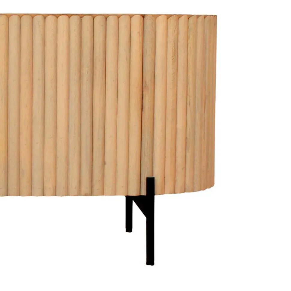 Mangoholz Lowboard in Lamellenoptik - Dorian