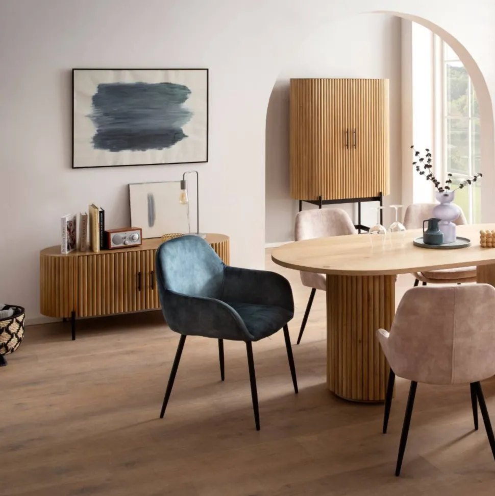 Mangoholz Lowboard in Lamellenoptik - Dorian