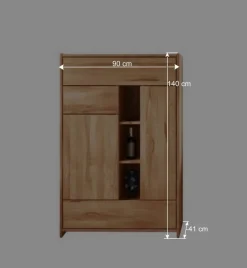 Massiv Highboard Salomonia aus Kernbuche geölt