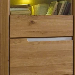 Massiv Vitrine Croconia aus Wildeiche Bianco