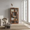 Massivholz Design Standregal Hoslo aus Sheesham klar lackiert