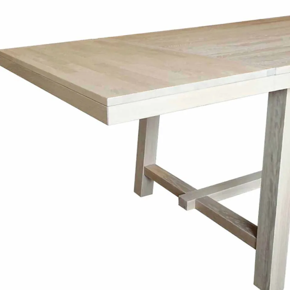 Massivholz Designer Tisch in White Wash - Dioca