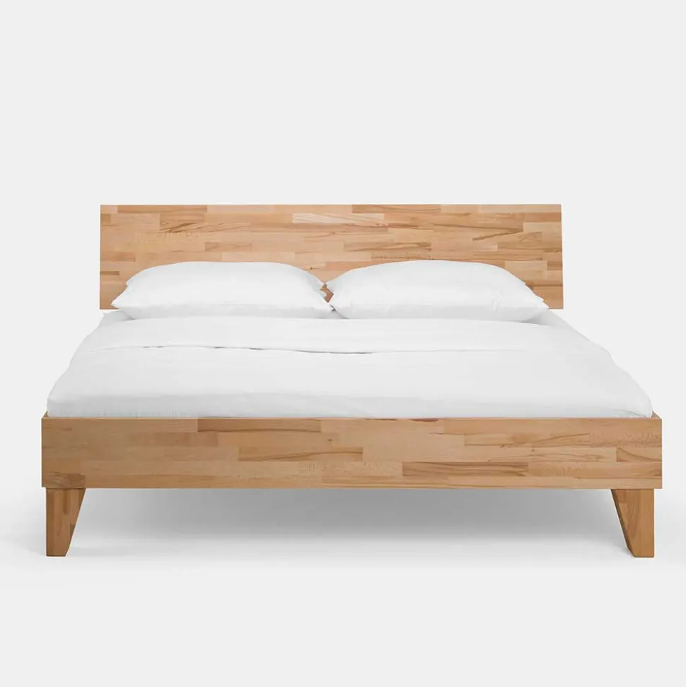 Massivholz Doppelbett Acientra aus Kernbuche geölt (dreiteilig)